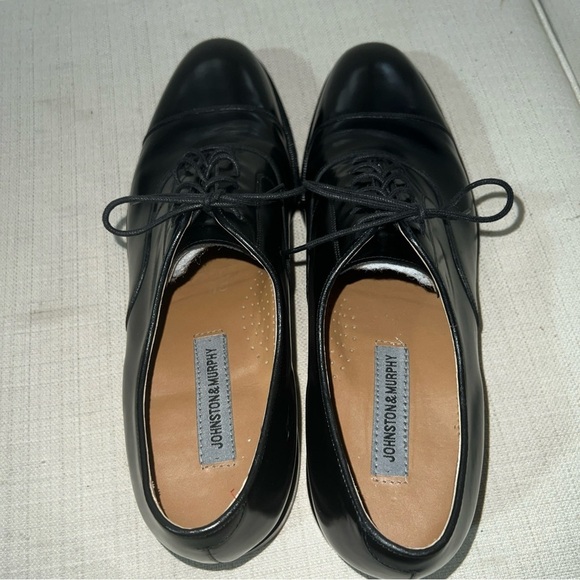 Johnston Murphy Dress Shoes Mens Sz 13B/2A Melton Black Cap Toe Oxfords 22-02981 - Picture 10 of 10